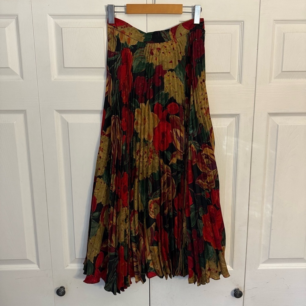 Vintage Ungaro Parallele Paris Floral Silk Skirt Medium